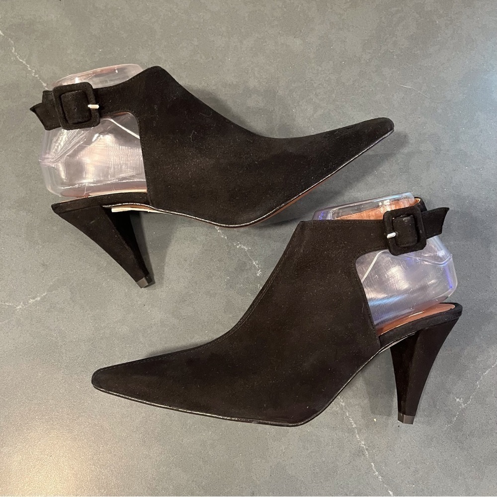 NEW Topshop sz 6.5 Jest black suede pointy heels - Picture 9 of 15